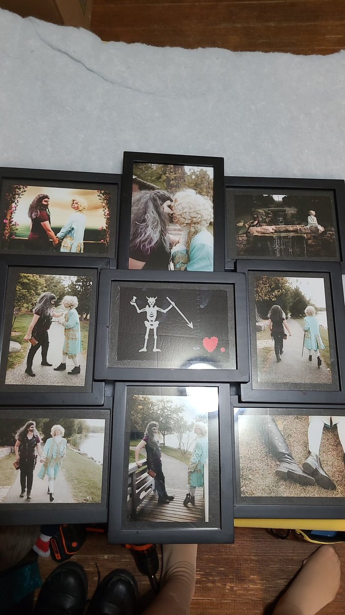 AlitaBitAHeaven's tweet photo. My wife and I got married as Stede and Ed so now are pictures will be hung along with the rest of our collectibles from one of our favorite couples!! #ofmd #cosplay #wedding #stedeanded https://t.co/Cmfn8voeWd