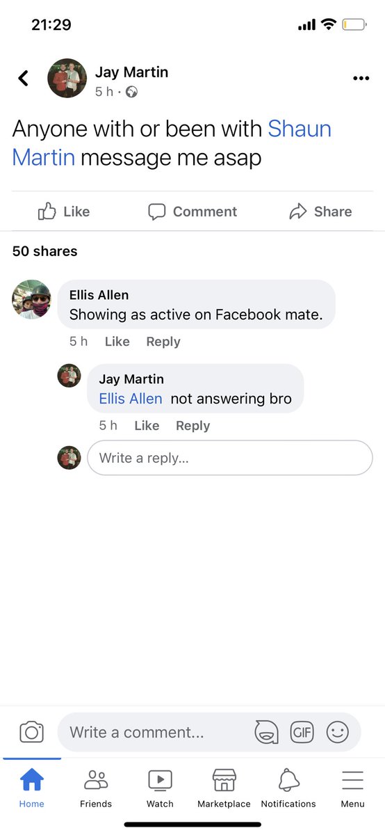 Brother hasnt got twitter but could everyone please retweet this