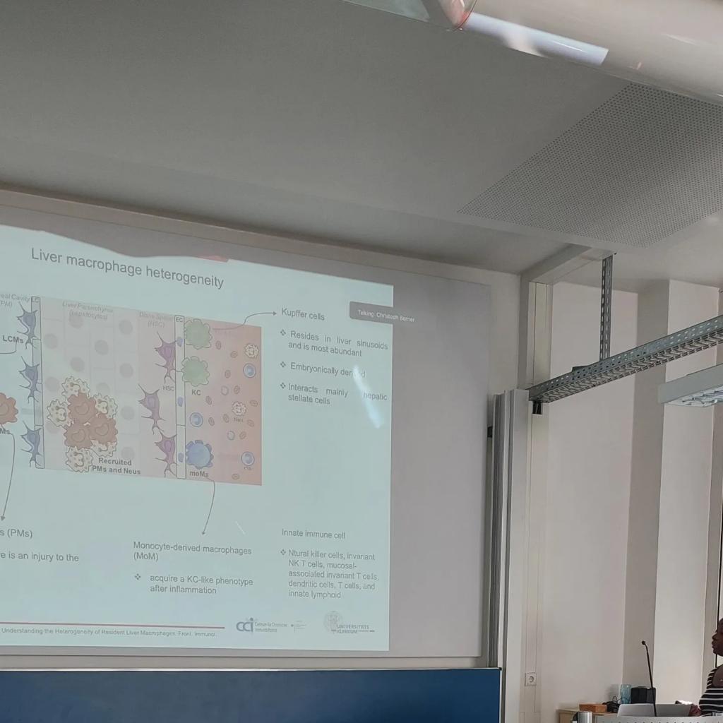 Out students present periodically progress report of their thesis project in order to receive feed back from experienced scientists. This improves of their soft skills and scientific project design capabilities.