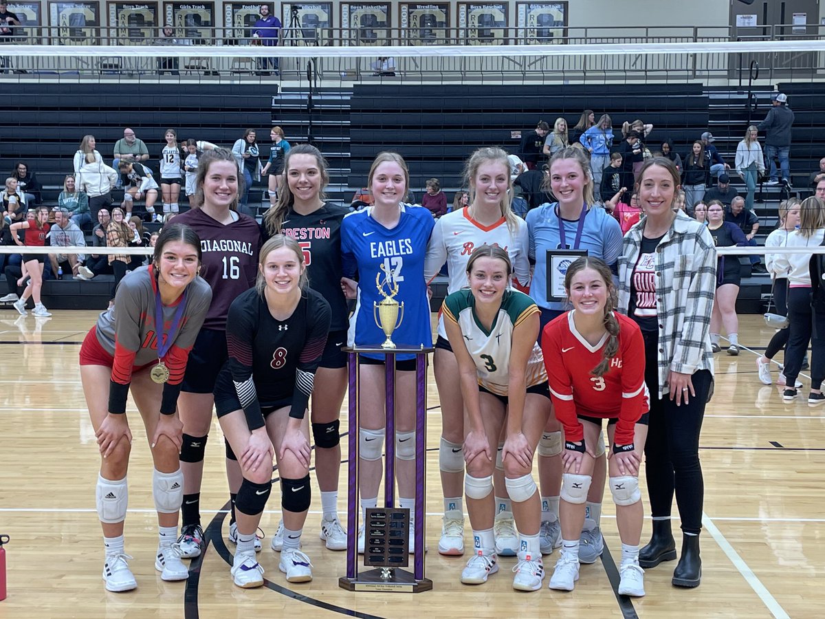 d2mart's tweet image. Congrats to the 6th Annual KMAland All-Star Volleyball Series champs, coached by @HCSDActivities’ Elle Crees, &amp;amp; this year’s All-Tournament Team, headlined by @lc_volleyball’s @maddiebergman12!