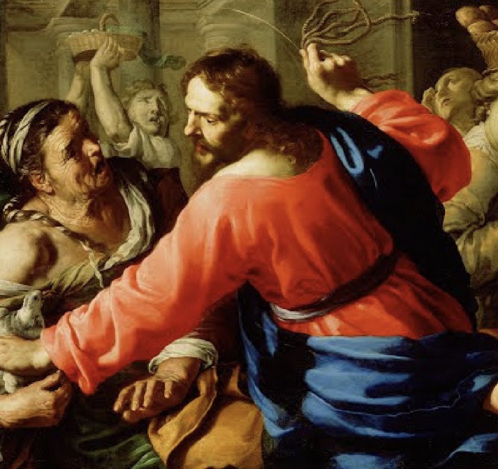 Muchos quisierais hacer esto, pero recordad que no sois Jesucristo.

'Christ Cleansing the Temple'.
#BernardinoMei—1655