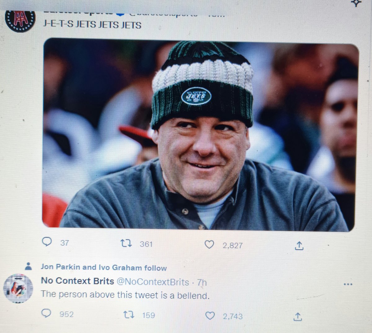 Would have loved to have seen you say that to T's face <a href="/NoContextBrits/">No Context Brits</a> #Tonysoprano