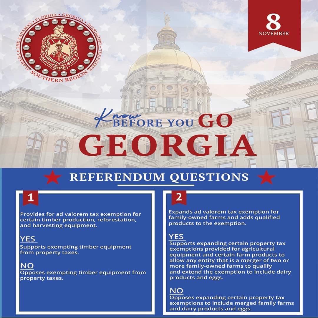 Caacdst's tweet photo. 🚨GEORGIA 🚨

🗣 Be prepared and know before you go! Review the amendments, referendums and ratifications before #ElectionDay. Knowledge is power!

#SRDST
#DSTVotes 
#DST1913 
#HonorThe22 https://t.co/UrM2RL0frA
