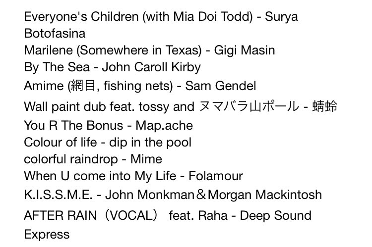 yukikawamura821's tweet photo. Here's the tracklist ✨✨
Listen to the archive via #radio timefree!
トラックリストを公開!
アーカイブは #radikoタイムフリー から是非聴いてくださいね✨
THE SELEC-TONE Hour.2 | bayfm78 https://t.co/RTKmG0WbIl
#radiko #SELECTONE #音楽ミックス #新曲 #DJ #千葉県 #radiko #bayfm https://t.co/Xi7Bf5VzYF