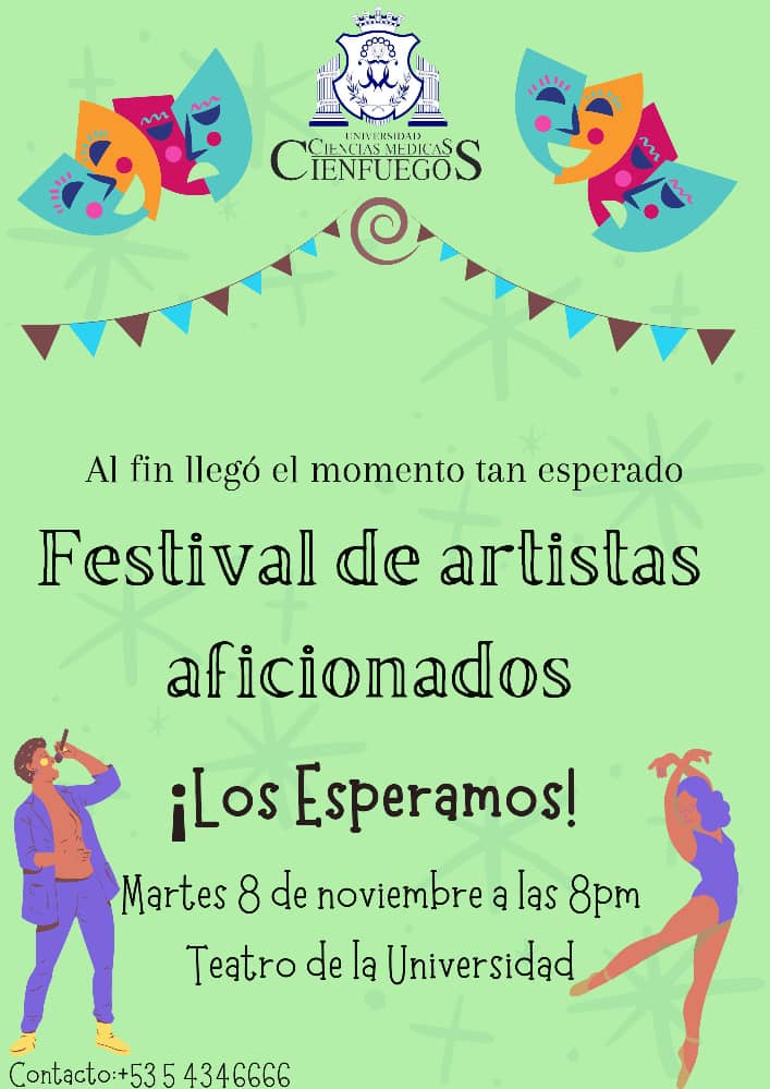 CienfuegosFeu's tweet photo. Llegó la gran noche 🤩🥳
Ya el Festival de Artistas Aficionados de la Universidad de Ciencias Médicas de Cienfuegos tiene su espacio.
Súmate a este Fiestón cargado de sorpresas donde la Salud y la Cultura se juntan en un mismo lugar.
@FeuCuba https://t.co/6624dQ7oqi