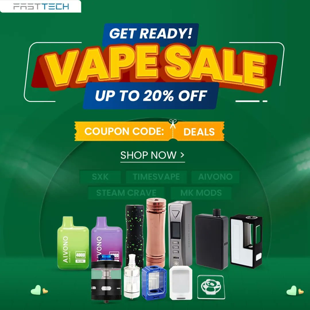 FastTech_'s tweet image. 😍Vape Sale - Get Ready!😍
👉 Up To 20% Off
👉 Coupon Code: DEALS
👉 Ends on: Nov 18th
👉 Shop Now:buff.ly/3T4jaDj