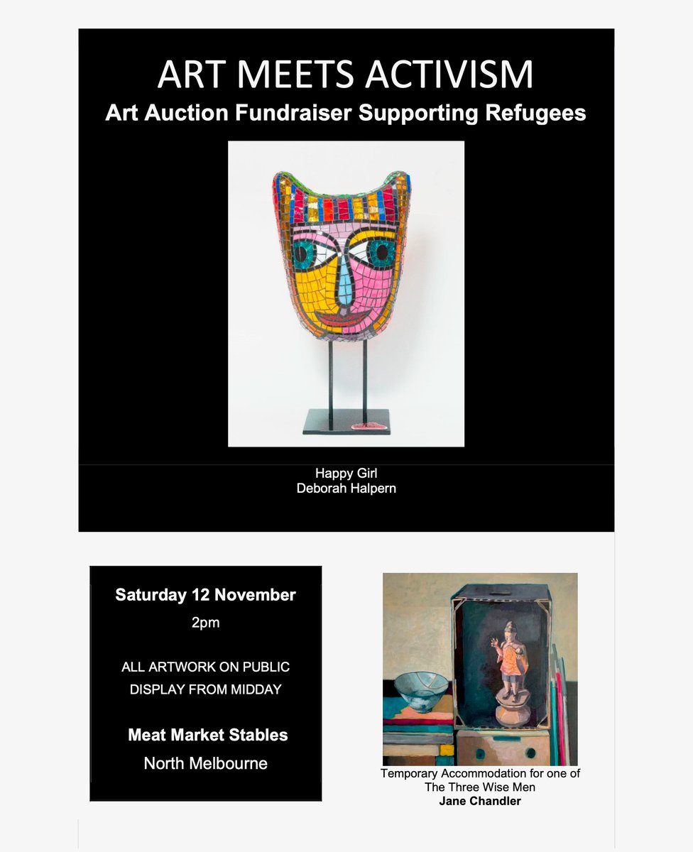 Art Meets Activism! Silent auction open now, public auction this Saturday in North Melbourne and via zoom. Leading artists have donated works to highlight the need to treat refugees and asylum seekers with dignity and compassion. To find out more go to : lnkd.in/gS_AZjXx