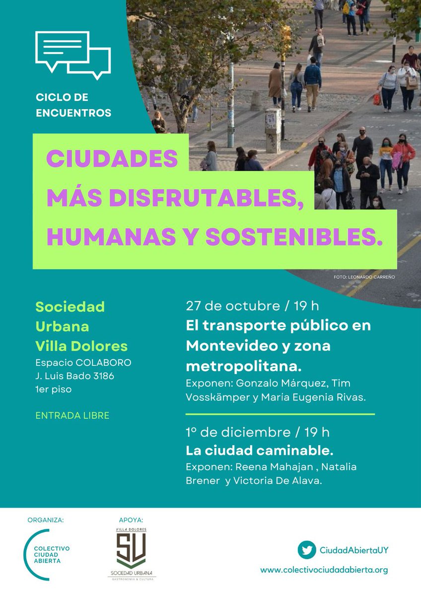 ⏺️¿Qué es un buen transporte público?
⏺️¿Qué significa para la ciudad?
⏺️¿Qué falta en Montevideo?

Un resumen de mi charla y de lo que aprendí en el evento.
 
Gracias a todos los que vinieron y aportaron sus ideas.
Me dieron ganas de más encuentros del <a href="/CiudadAbiertaUY/">Colectivo Ciudad Abierta</a>
 
🧵