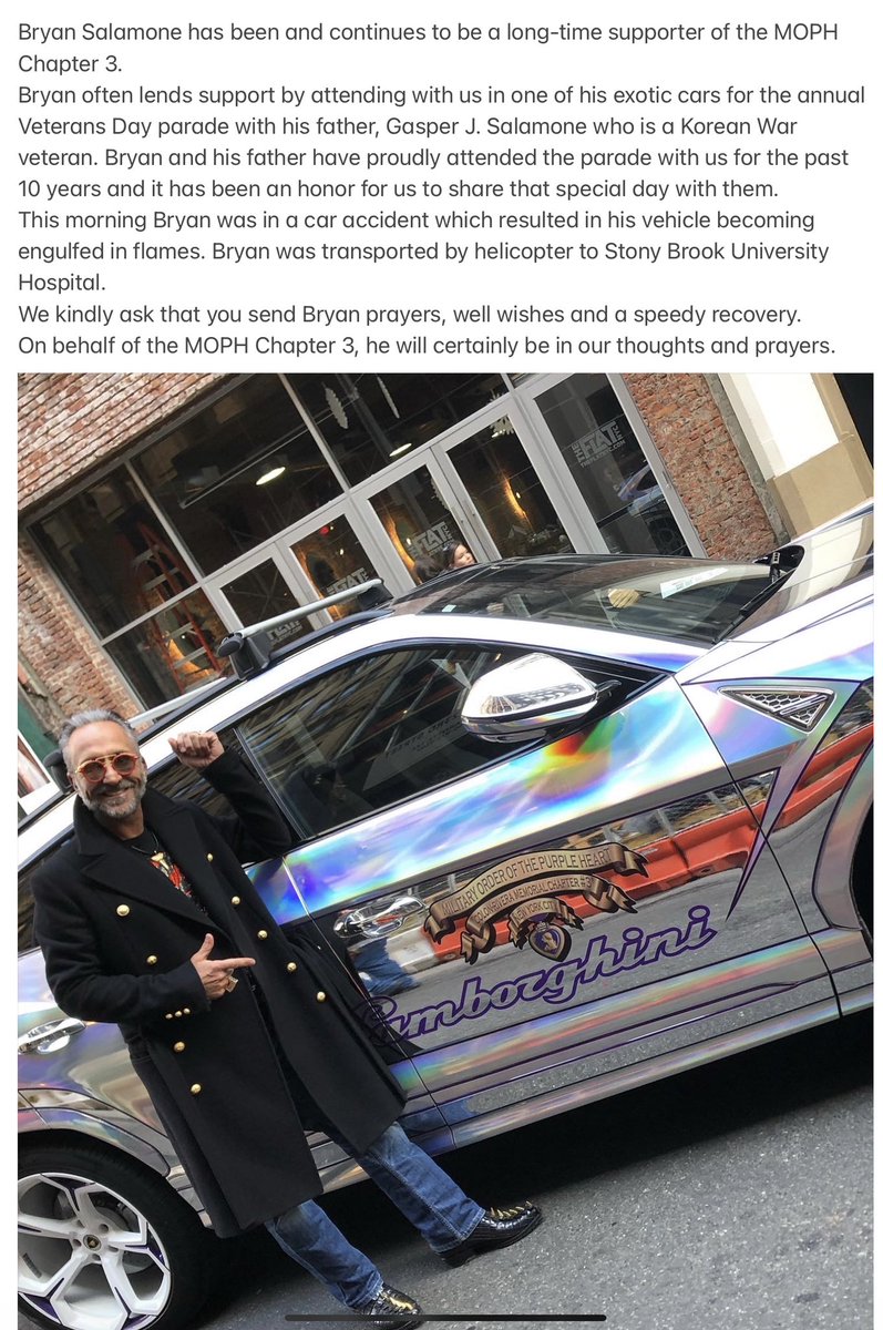 #teamsalamone #bryansalamone #lamborghini #veteransdayparade #militaryorderofthepurpleheart #nyc