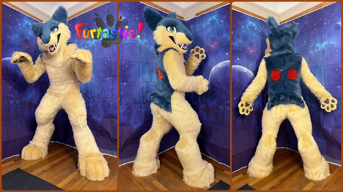 Now here's a really fun suit that was finished back in January of this year, Muddy the Quilphlosion! This handsome guy features digi padding, zip-on feet, indoor feet, vinyl pawpads, and removable eyelids.