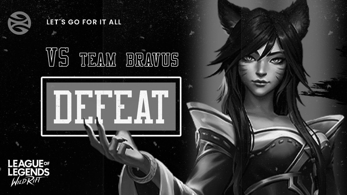 🟢 RESULTS 🟢

We lost In a great game vs <a href="/Team_Bravus/">Team Bravus</a> we will continue working to improve, tnks everyone for the support 💪❤️ 

#ZKNWIN