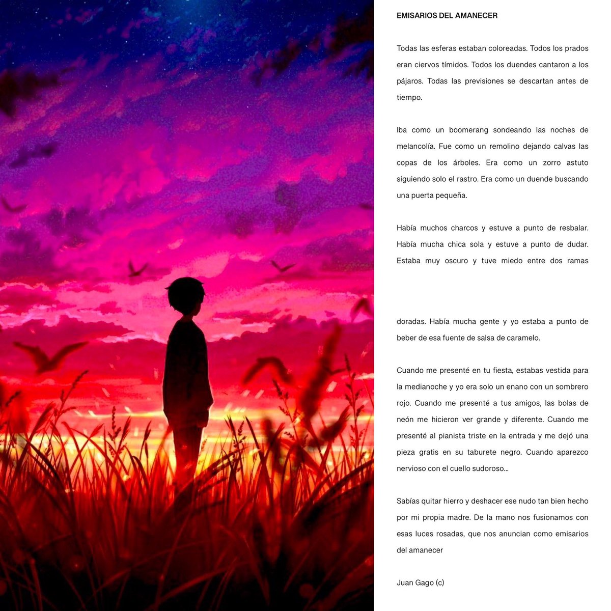 ionztomo16's tweet photo. EMISARIOS DEL AMANECER ~ Juan Gago
#duendes #nuevoterritorio #extranjeros #prosapoetica #previsiones #emisarios https://t.co/Es7xCPinGh