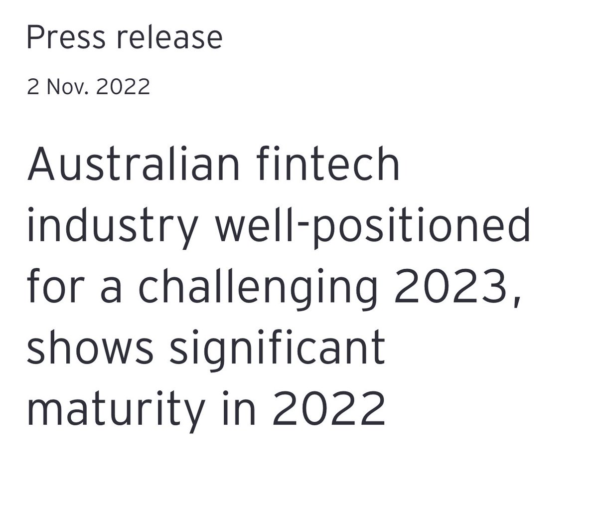 #Australia #Fintech sector is robust & continues to grow,  #capital raising & competing with #bigtech for #talent are e biggest challenges -@EY_Australia @ausfintech @Austrade @visa 

#Skills #Investment #VC #Finserv #Banking #talentshortages #regtech 

ey.com/en_au/news/202…