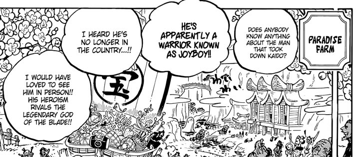 fw_kai7's tweet photo. @ITz0LGoN @PorterPeak2 Ryuma and Joyboy are portrayed as equals in terms of heroism for the wano citizens 💀 https://t.co/WDbSkbVRaL