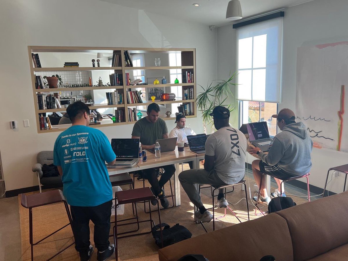 Teams are hard at work building and polishing their companies before the pitches tonight at 5:00 PM. #swvegas #vegastech