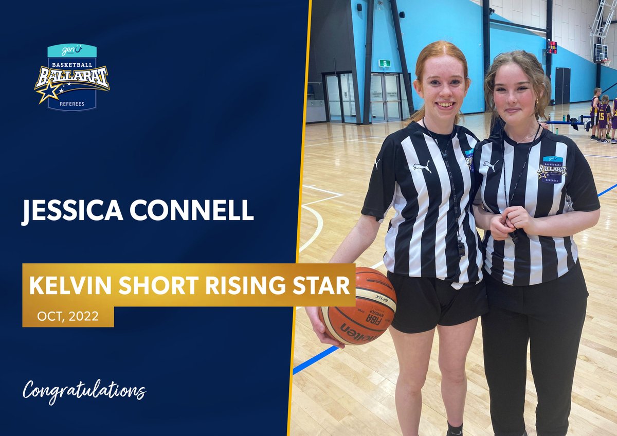 Congratulations to our referees for October 2022! 👏

🏀 genU Training Referee of the Month -  Jack Keating
⭐️ Kelvin Short Rising Star of the Month - Jessica Connell