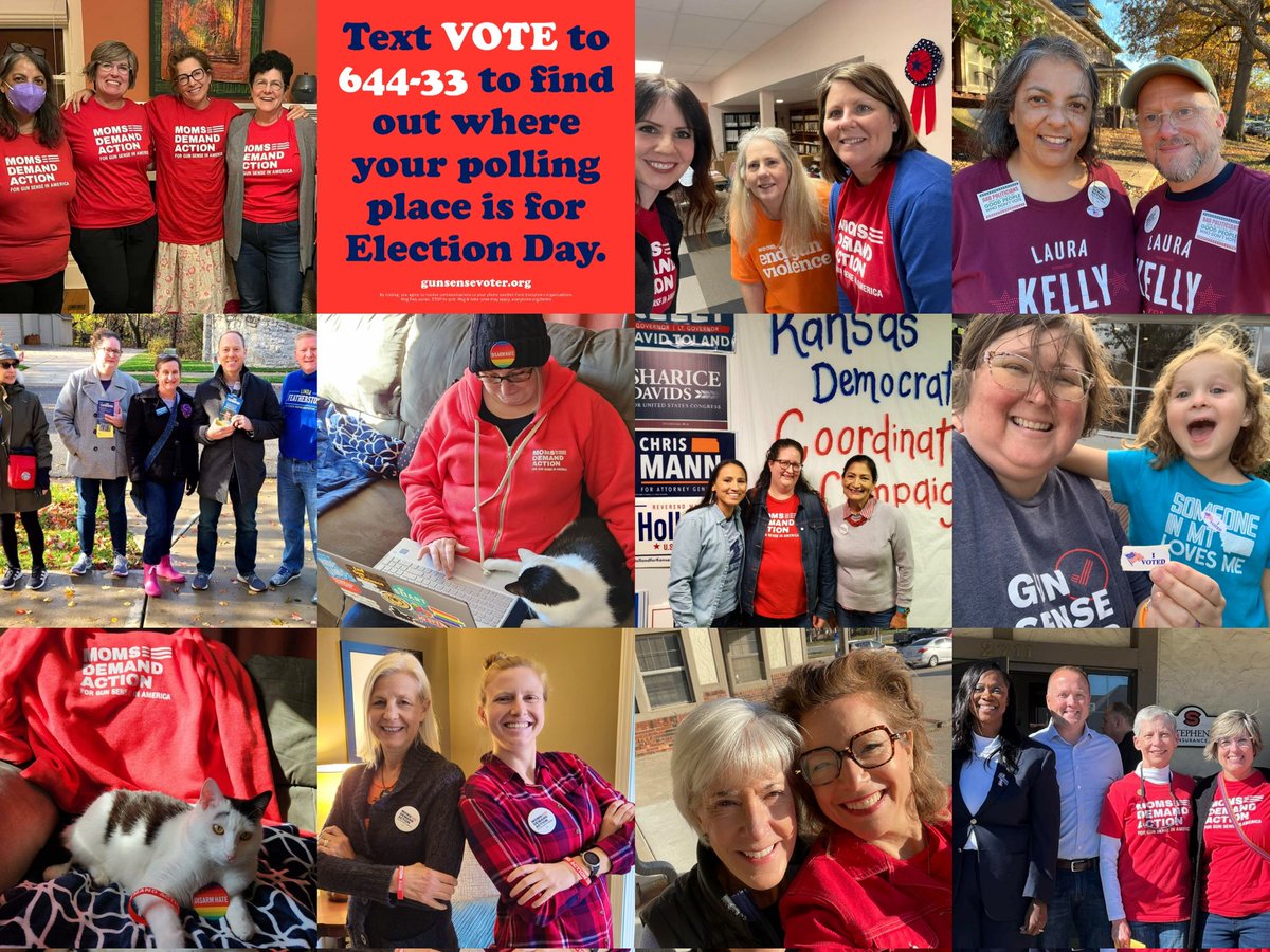 #ELECTIONDAY is this Tuesday and our Kansas 🌻 @MomsDemand are working hard to help #GOTV for #GunSenseCandidates ✅for yours at gunsensevoter.org Do you have your #vote plan set? Text VOTE to 644-33 to get your polling place #MomsAreEverywhere #KSLeg