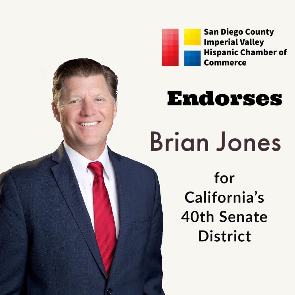 "Jones has always been a solid vote for creating and saving jobs, fighting against burdensome regulations, and strengthening California businesses.  We look forward to collaborating and working with him in developing stronger opportunities and markets in the region."

Thank you!