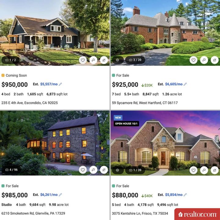What just under $1M gets you in four different states. Which one are you going with?