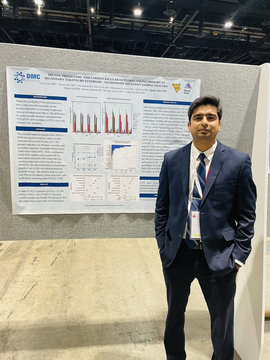 drshoaibashraf's tweet photo. Happy to see wonderful friends and colleagues in-person #AHA and proud to present our Nationwide Takotsubo data at the American Heart Association (AHA) 2022 in Chicago. @HollandTamis @alaahoda2001 @JeirymMirandaMD @chadialraies @MSMbronxcare @MSMCardsFellows https://t.co/k2dm0Q4WPA