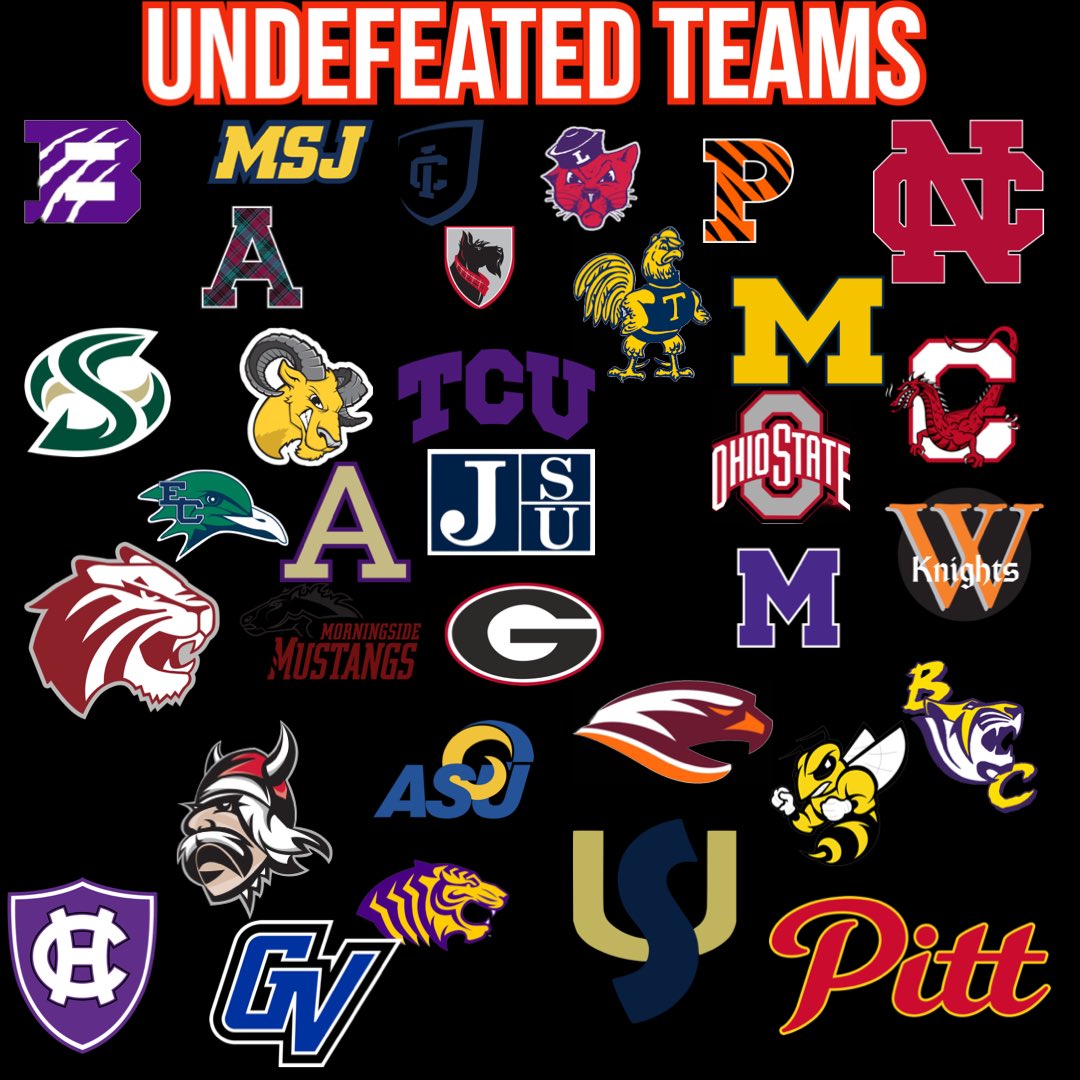 thecfbnetwork's tweet image. And then there were 33, like this tweet if your team is still undefeated after week 10
