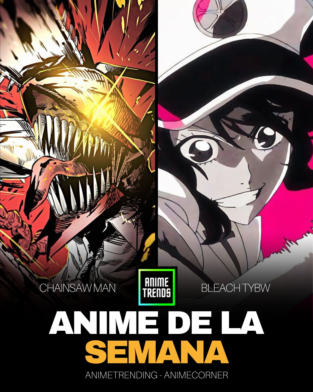 Anime Corner - Top 10 Anime of the Week 2  Fall 2022 🍂 Chainsaw Man and  BLEACH: Thousand-Year Blood War crash into the top this week, with The  Eminence in Shadow