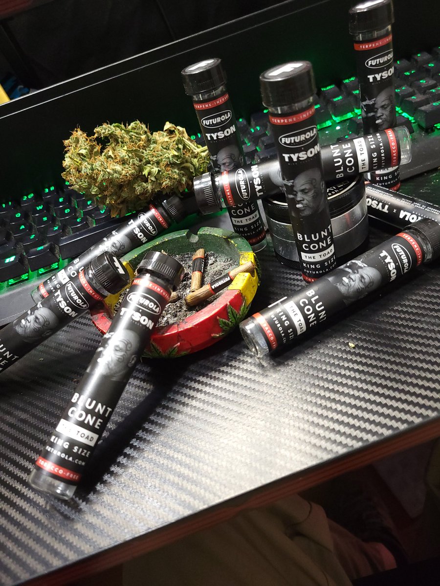 VeteranMick's tweet photo. I love these Blunt Cones by @MikeTyson #tyson20 #thetoad #futurola #cannabis https://t.co/9ZewG9sF3r