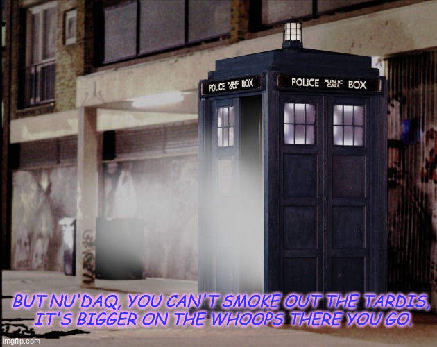 Lots47's tweet photo. #tardis #doctorwho #potsmoking #dope #puffpuffpass @CousinNuDaq https://t.co/eiajcxavVK