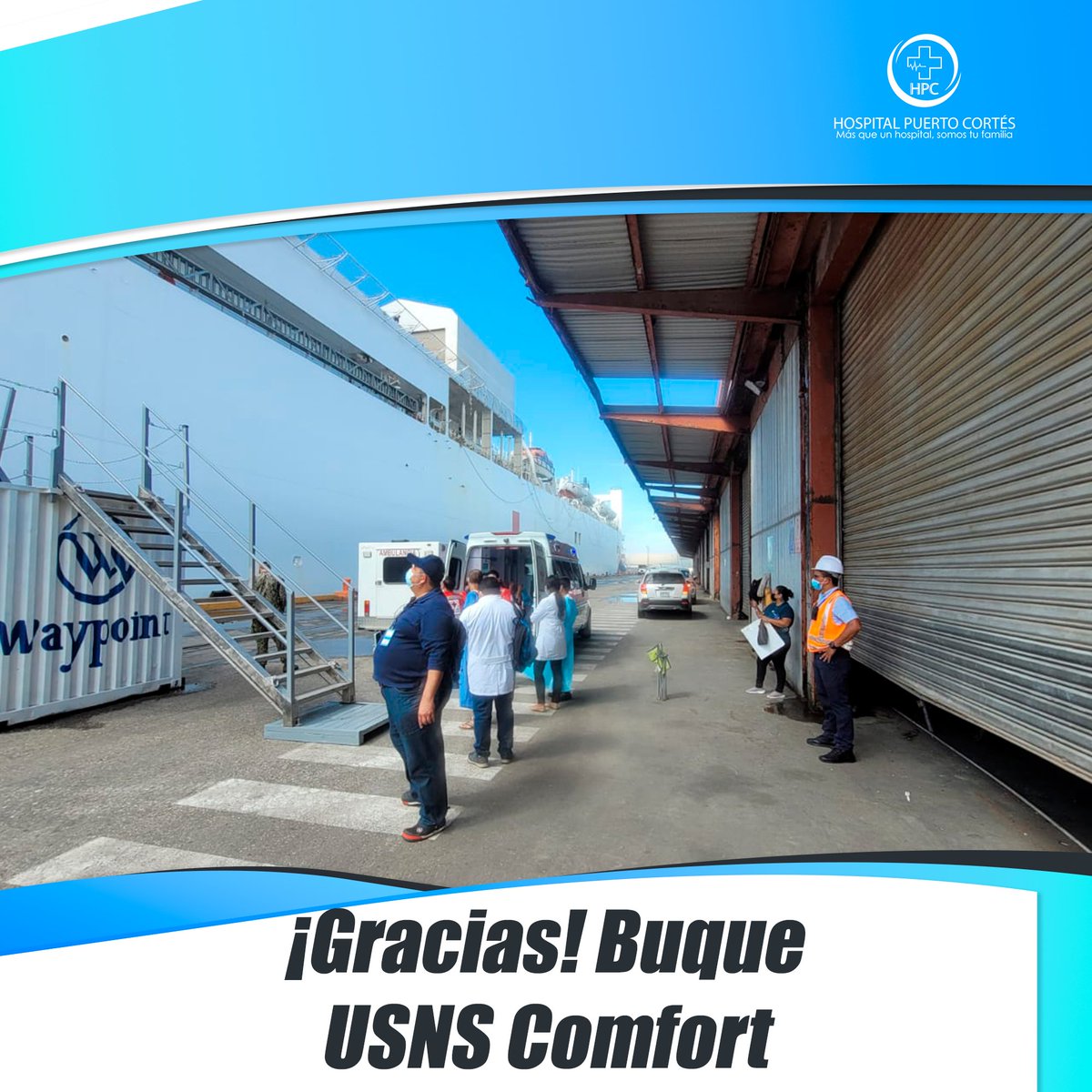 CortesHospital's tweet photo. Gracias a las gestiones de las autoridades del Hospital de Puerto Cortés, 23 pacientes de nuestro centro hospitalario fueron beneficiados al ser intervenidos en el Buque USNS Comfort.
#HPC #FUMATREP #HONDURAS https://t.co/TBQOVecXeo