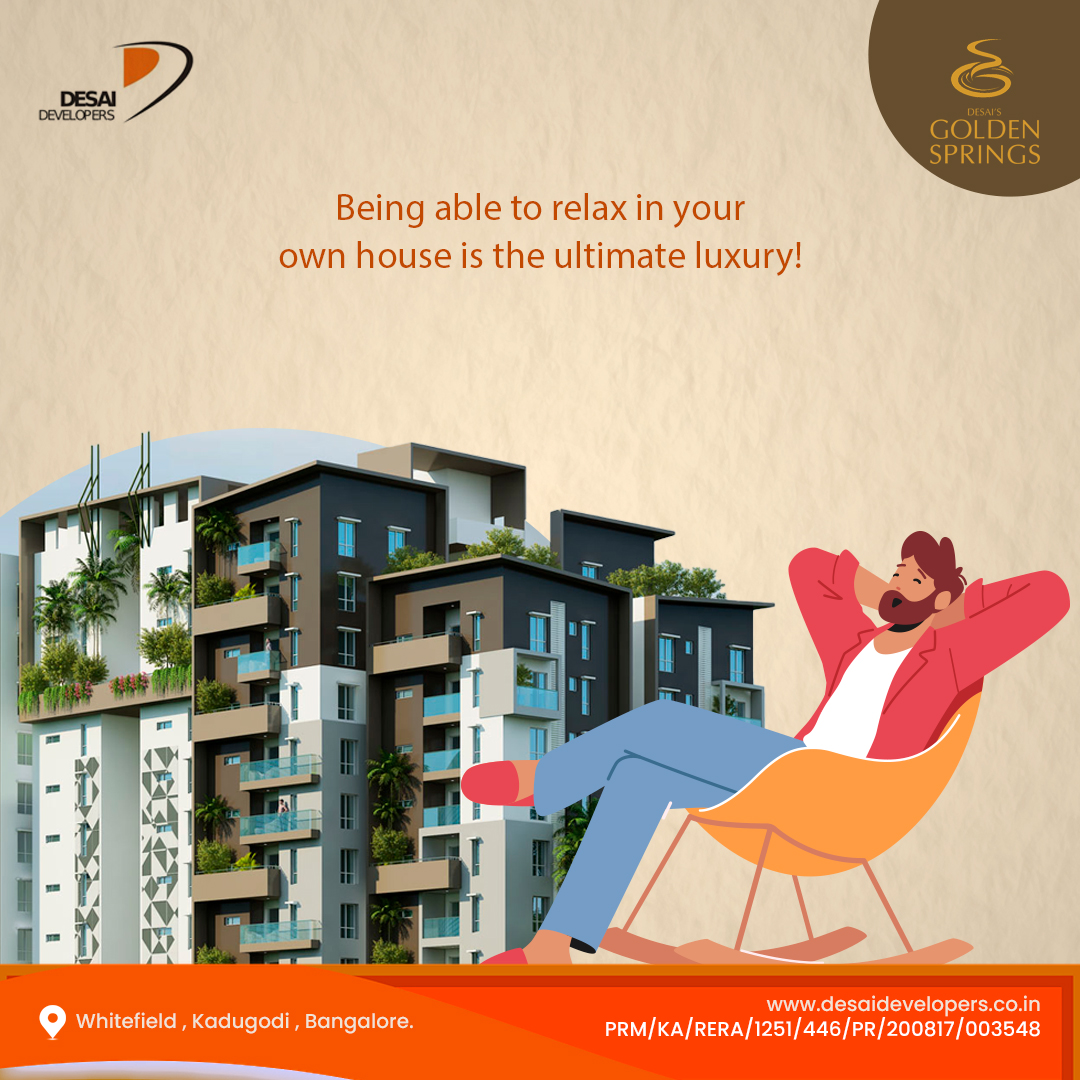 DesaiDevelopers's tweet photo. A house where you can enjoy being comfortable by being yourself in an amazing setting! ✨💫
🌐: https://t.co/VlzVs54Ao4
📱: 99455 00039
#desaidevelopers #desaigoldensprings #nriinverstors #realestatedevelopement #2bhkflats #whitefieldbangalore #luxuryapartments #bangalore https://t.co/JVdi8fUz31
