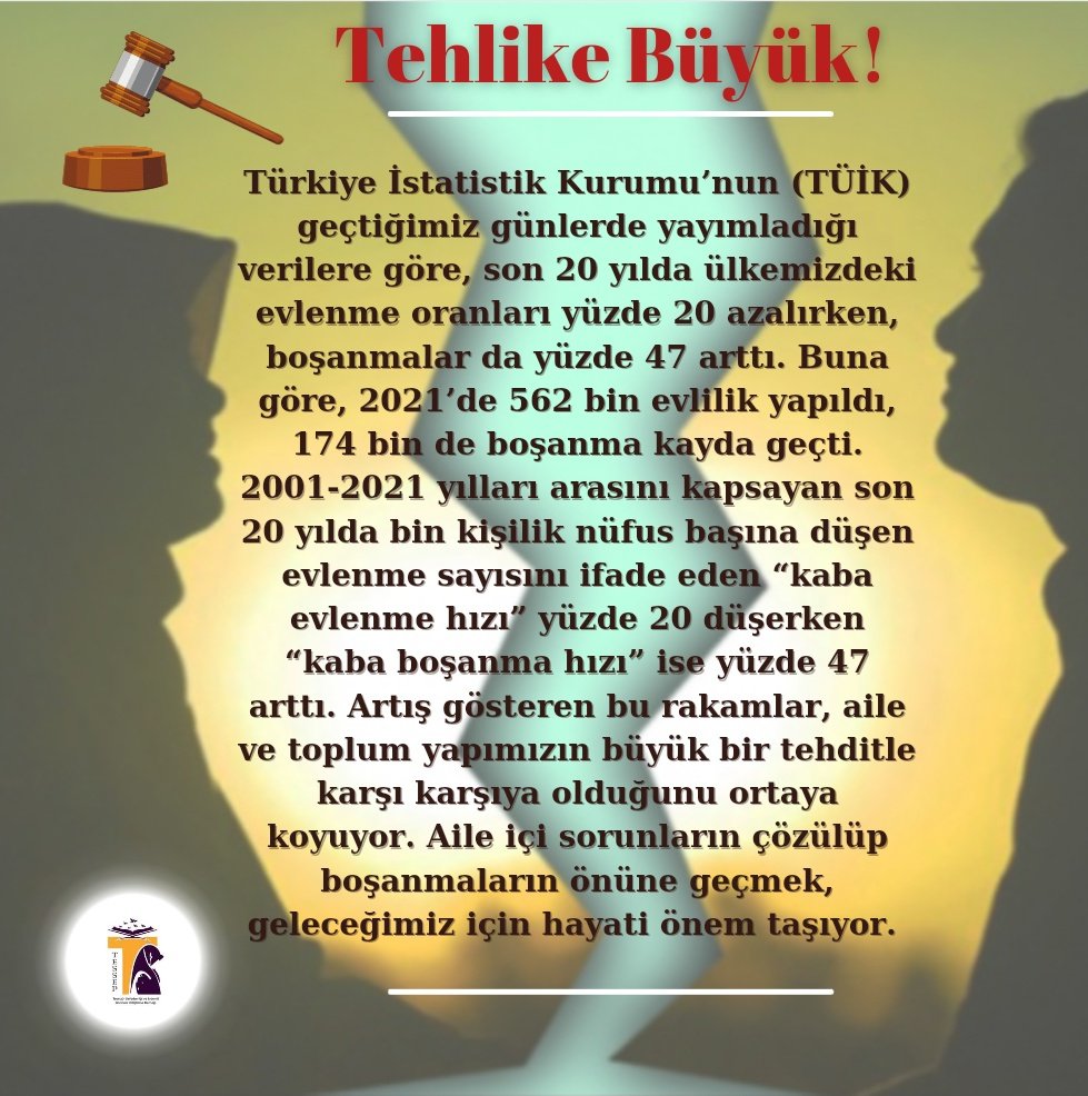 TessepOrg's tweet photo. 📌Tehlike Büyük ❗❗
#Boşanmaoranları
#evlilikoranları
👇 https://t.co/mNLqEtQpUg