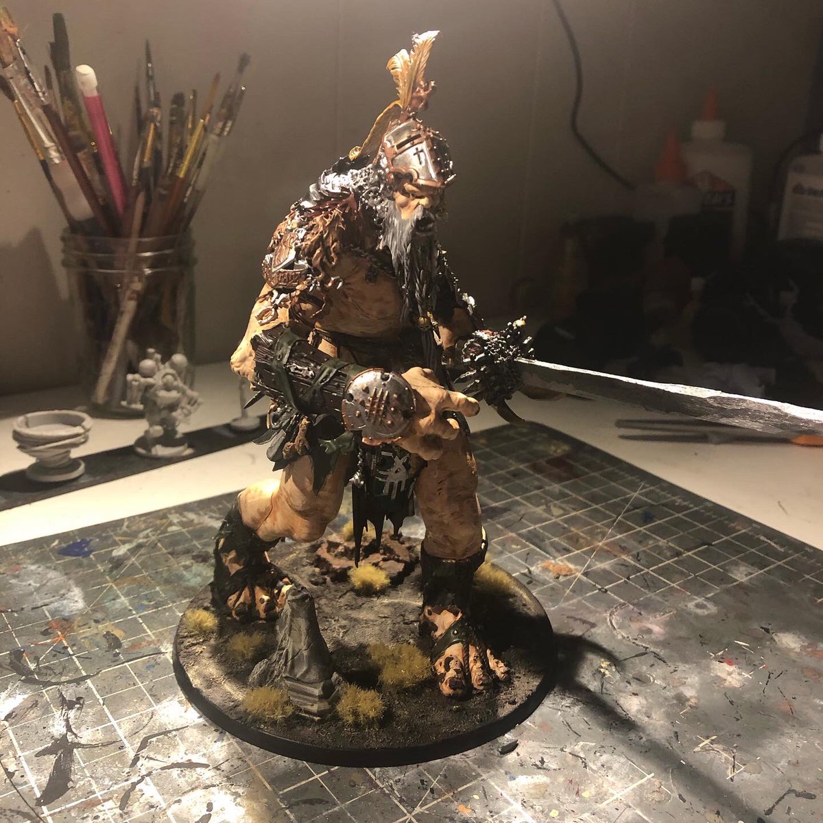RyanWarheart's tweet photo. @Ricki_Kitbashed Don Quioxte my Mega Garagant Mercenary for my Cities of Sigmar Amry https://t.co/xX6EkFE86W