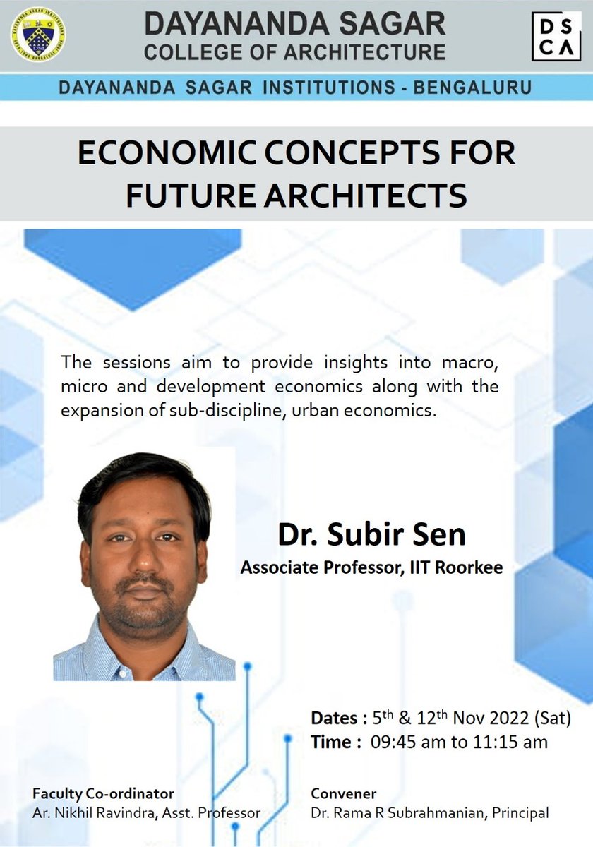 DSCA81051717's tweet photo. Dayananda Sagar College Of Architecture (DSCA), Bengaluru presents:
#InTheProcessOfLearning
#DayanandaSagarCollegeOfArchitecture
#DSCA_EconomicConceptsForFutureArchitects https://t.co/8HyL17r8xY