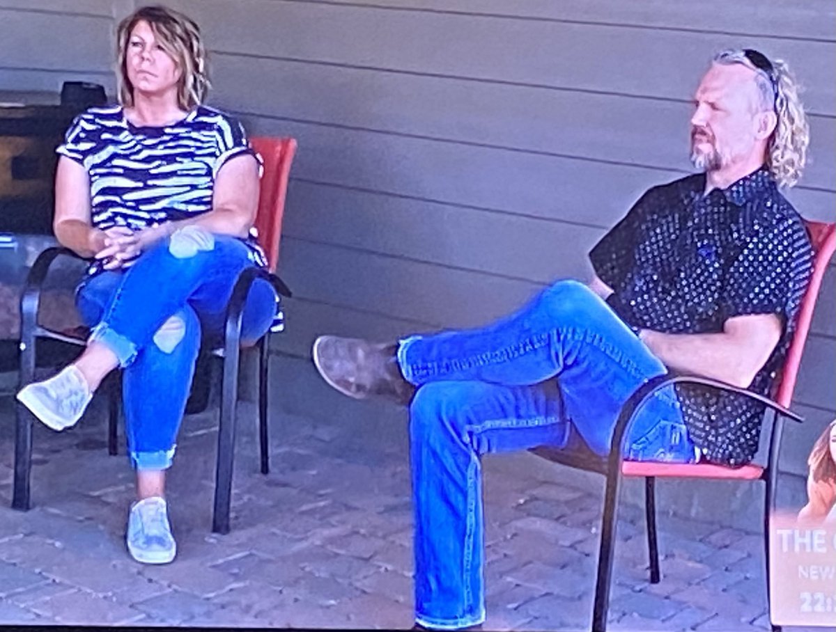 allthingswithk2's tweet photo. Meri sitting there next to Kody with that smug look and trying to pull the 1st wife card and Kody in the side interview saying, “we aren’t married” #sisterwives https://t.co/13v4hLRBEv