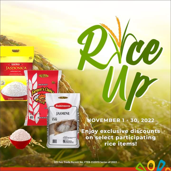 TownValenzuela's tweet photo. Rice Up as we celebrate Rice Awareness Month this November!

Enjoy discounts and exclusive deals when you purchase any of the participating items. Shop now at Robinsons Easymart Valenzuela Town Center!

Promo runs until November 30, 2022 only. https://t.co/wwI2Mpctgf
