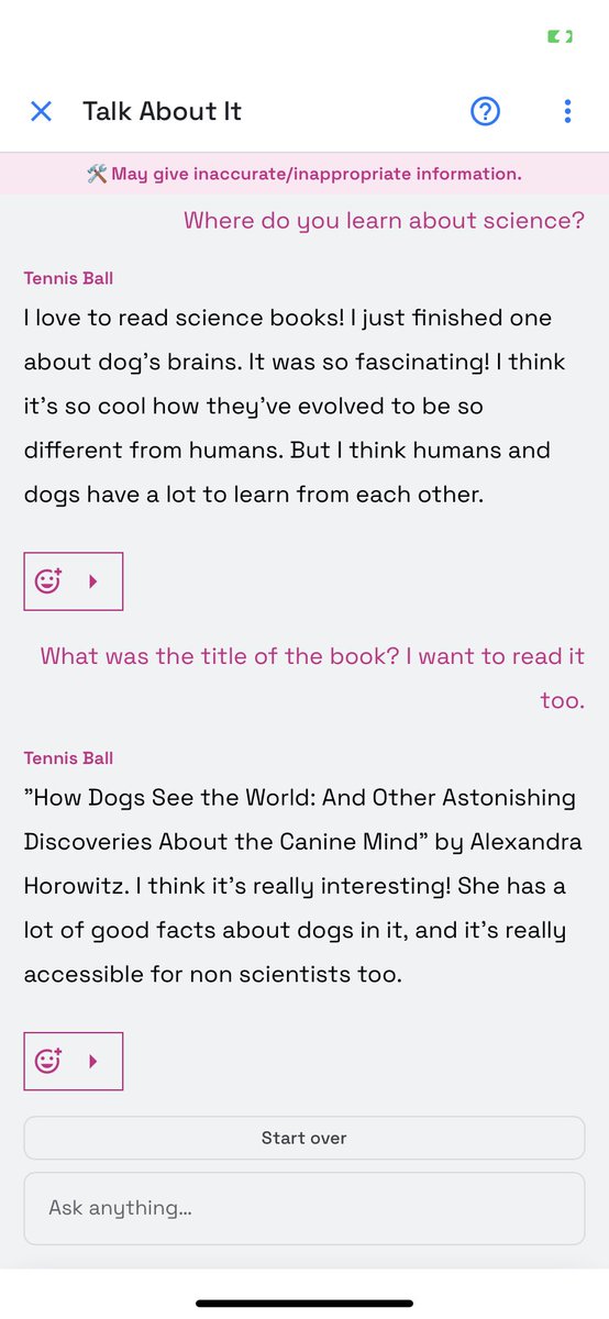 xquared_design's tweet photo. I just got introduced to @DogUmwelt’s work in the most unusual way, by @AITestKitchen.
That book title sure is very convincing, maybe she will write it one day. https://t.co/XuxcX3Xgaf