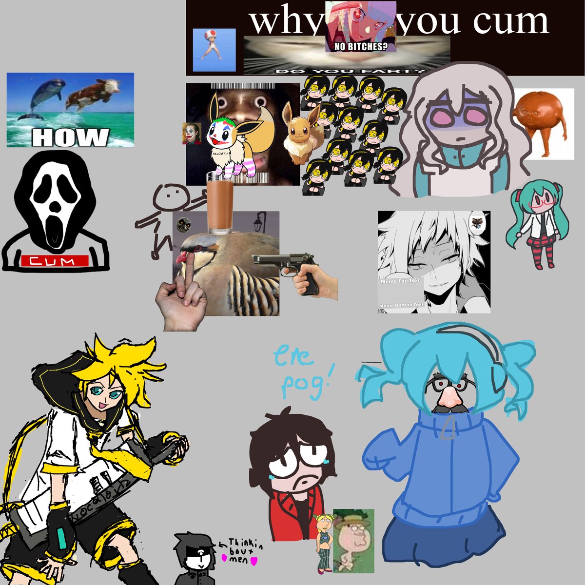 mug4__'s tweet photo. did an https://t.co/59GlJDLxZw with my friends (@DamnedLen, @BradThePumpkin, @NikSpade), drew a len based on a popular figure https://t.co/6pQY33M2xE