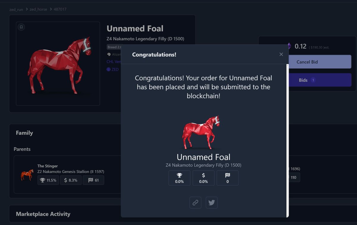 CryptoSonarETH's tweet image. What a great night, gave away a horse and a skin. Raced Genesis' CM Zed Discord Horse in QF then sent it back. Big shoutout to @TheAccountan7 for adding a giveaway horse, and CONGRATS to @Spoodge6 On the big win and also @ScuderiaRacing  Let's Go Let's Grow... @zed_run Z4 Leg Nak