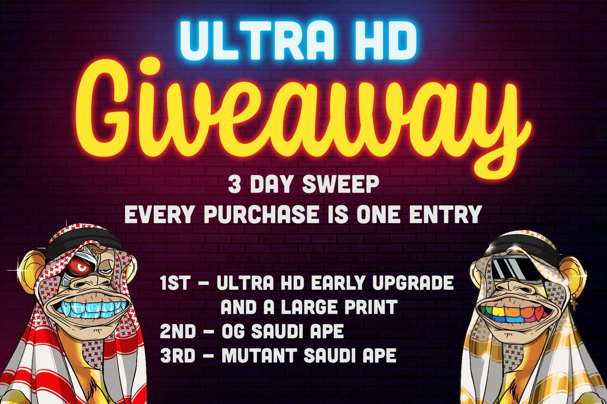 SaudiApes's tweet photo. 15 minutes left to our giveaway! Purchase an OG for your chance to win! #SaudiApes #MAXBIDDING #SaudiStrong https://t.co/PABHOOwp4U