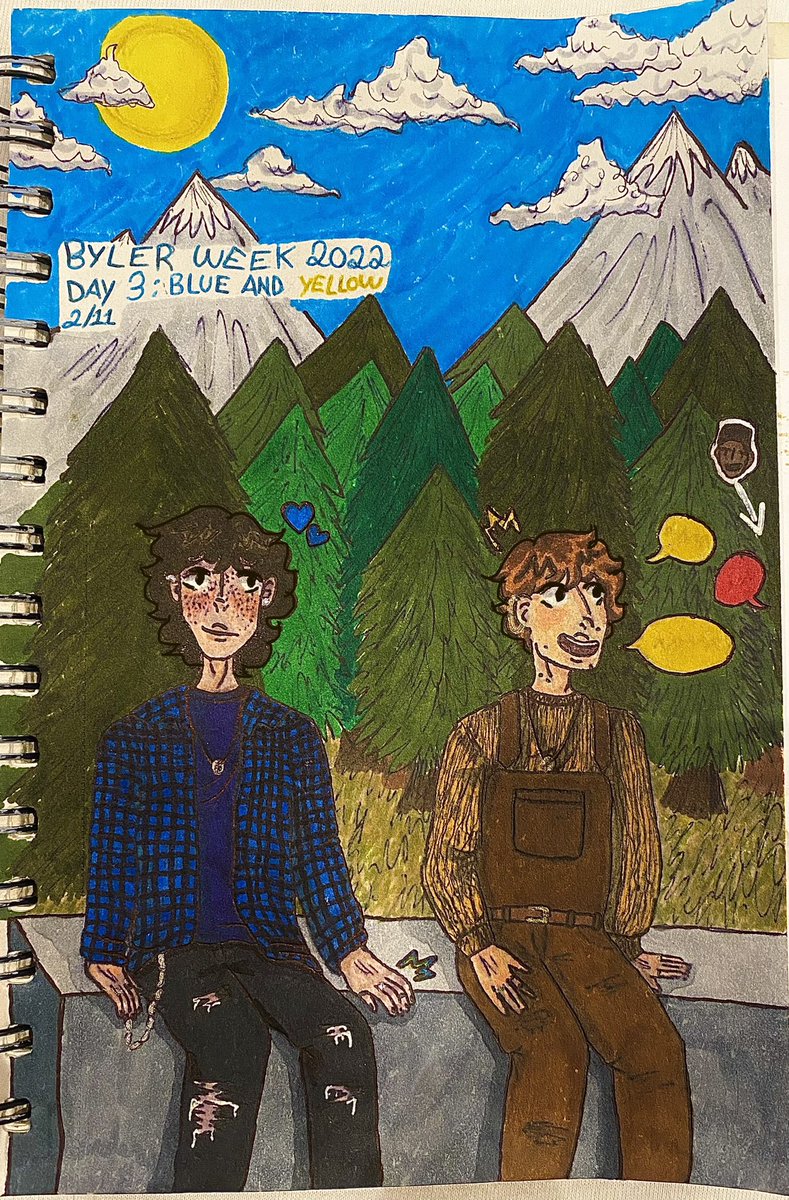 reddieriot's tweet photo. posting day 3 of #bylerweek now too just because
it wasn’t my favorite but who cares?
.
#byler #BylerWeek2022 #blueandyellow #bluemeetsyellowinthewest #willbyers #mikewheeler https://t.co/9zvJoJOgH2
