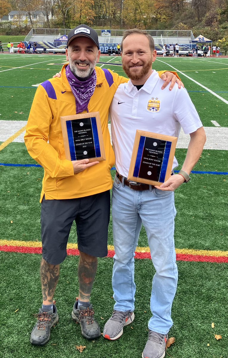 section9sca's tweet image. Congratulations to our 2022 “Manny Blanco Memorial” MHAL Coaches of the Year - Rhinebeck coaches Matt Grande (girls) &amp;amp; Justin Wiesenthal (boys).
Special thank you to Red Hook coach, Steve Sutton, for spearheading this special award!