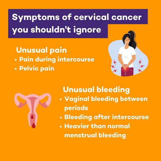 Alongside having regular cervical screening tests, it is so important to listen to your body and be aware of any cervical cancer symptoms. 

Here are some symptoms of cervical cancer you shouldn’t ignore. 

Learn more accf.org.au/about-us/campa… 

 #MakeCervicalCancerHistory.