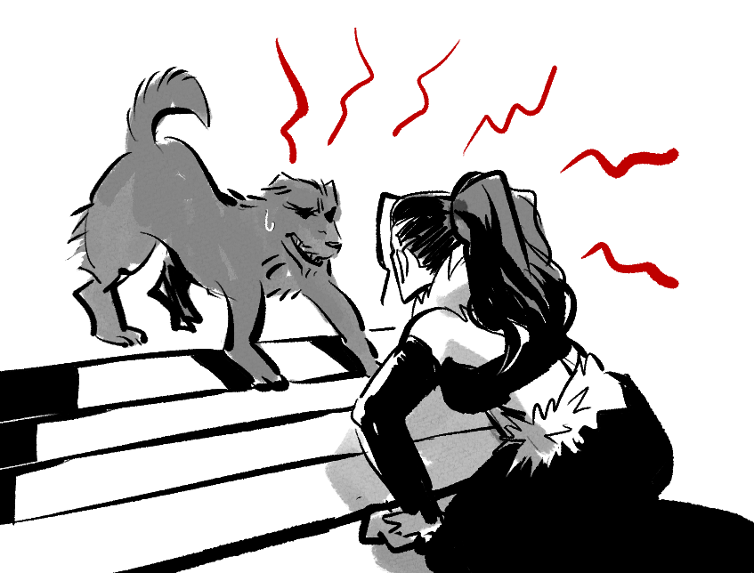 퍼거스와 부디카
기싸움중