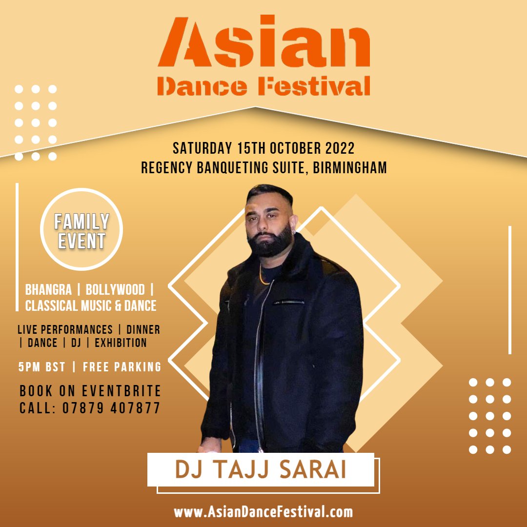 Thank you to the popular acclaimed DJ Tajj Sarai for supporting Asian Dance Festival 2022.

This family event was a huge success in promoting south asian performing arts, culture and unity.

#asiandancefestival2022
#asiandancefestival 
#cultureunite