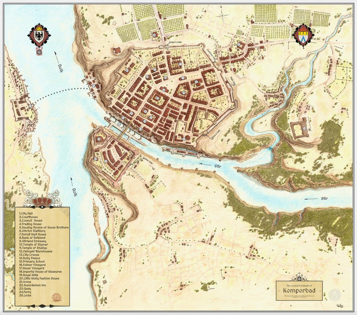 Want a cool Kemperbad map? PlanJanusza has you covered! This is another excellent #WFRP map from this artist, be sure to check out his #deviantart account. #TTRPG deviantart.com/planjanusza/ar…