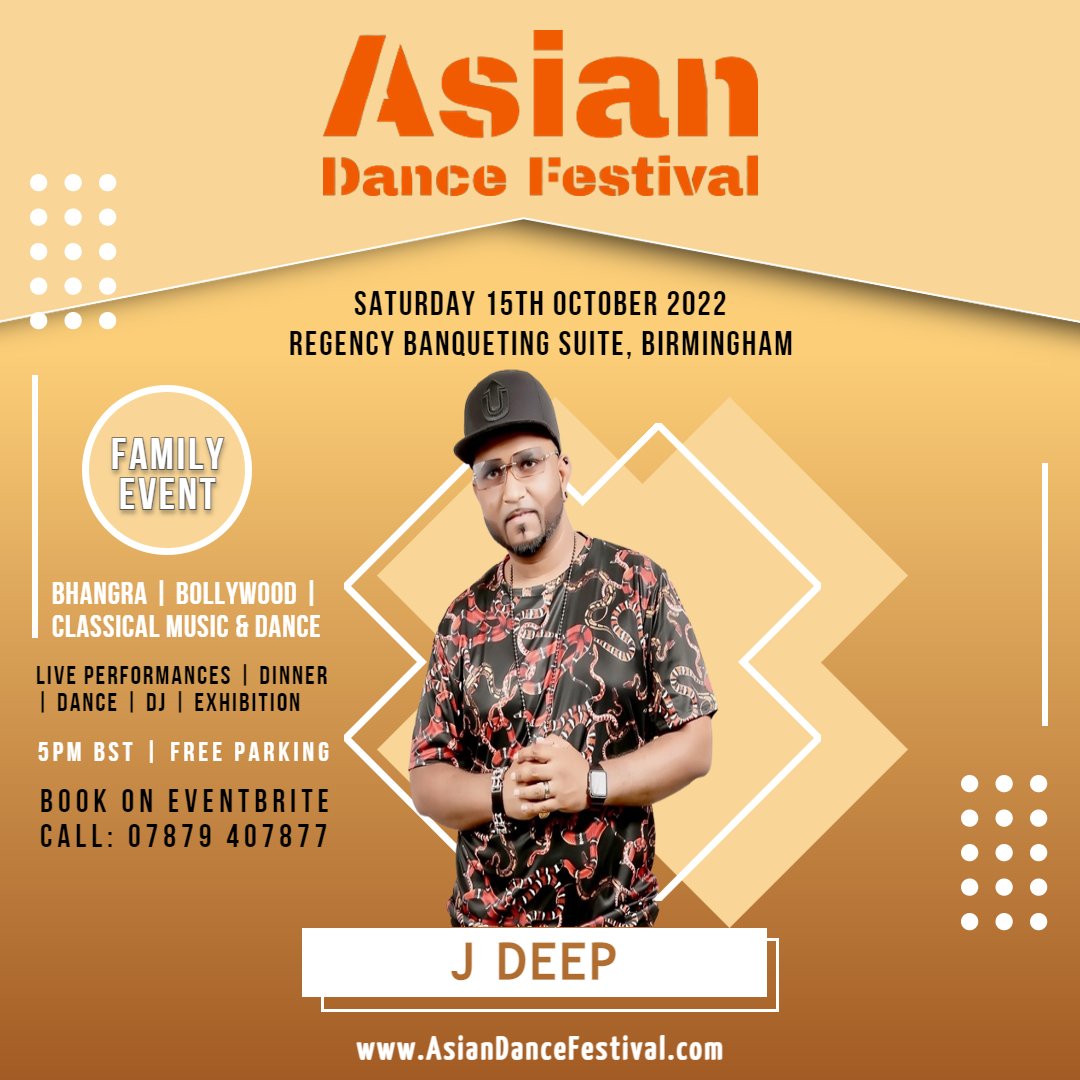 Thank you to the popular acclaimed artist J Deep for supporting Asian Dance Festival 2022.

This family event was a huge success in promoting south asian performing arts, culture and unity.

#asiandancefestival2022
#asiandancefestival 
#cultureunite