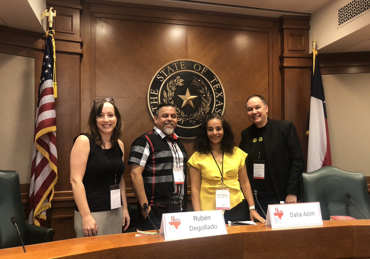 Had a wonderful time at the @texasbookfest this weekend, getting to finally meet some of our @TexasHighways writers in person and moderating a panel featuring the brilliant @DaliaAzim @JamieFord & @ruben_degollado. Already looking forward to next year!