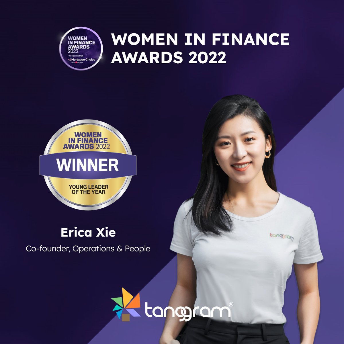 tanggram_invest's tweet photo. We’re so excited to announce that Tanggram’s Co-founder Erica Xie has won the ‘Young Leader of the Year’ at the Women in Finance Awards 2022.
Biggest congratulations to our Erica Xie! She is absolutely well deserved.
#leader #womeninfinance2022 #finance #fintech #Tanggram https://t.co/KhFCibkjAS