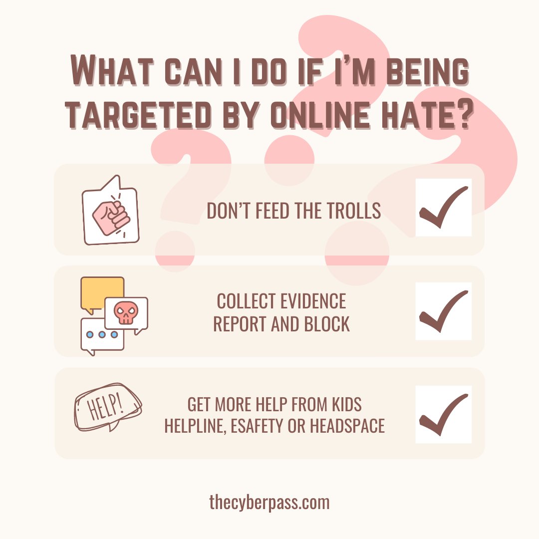 It’s an unfortunate fact but you will probably meet #trolls online, people who like to cause trouble. 

It’s important to be resilient and know it is their problem, not yours. 

👉 Here are some basic steps to help you if you’re being trolled online.

#parentingtips #OnlineSafety
