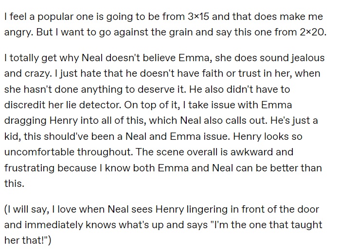 justanoutlawfic's tweet photo. #Swanfire Month Day 7 | Scene that makes you the angriest
It comes from 2x20, when Emma goes through Neal and Tamara's room. It's more the writing than anything. The thing I hate the most is Henry being dragged into it. Read the little blurb for more. https://t.co/e85xlX9ZGF